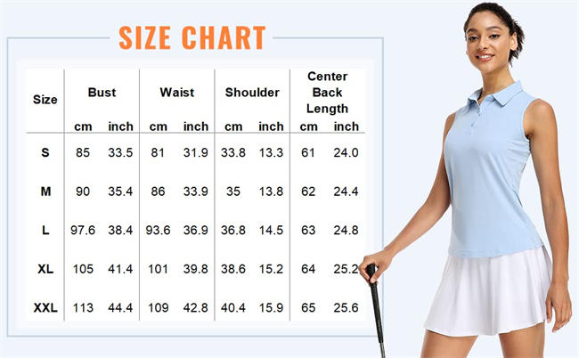 COOrun Women Golf Polo Shirt Sleeveless Tennis Tops 50+ UV Protection Shirts Quick Dry Collared Activewear
