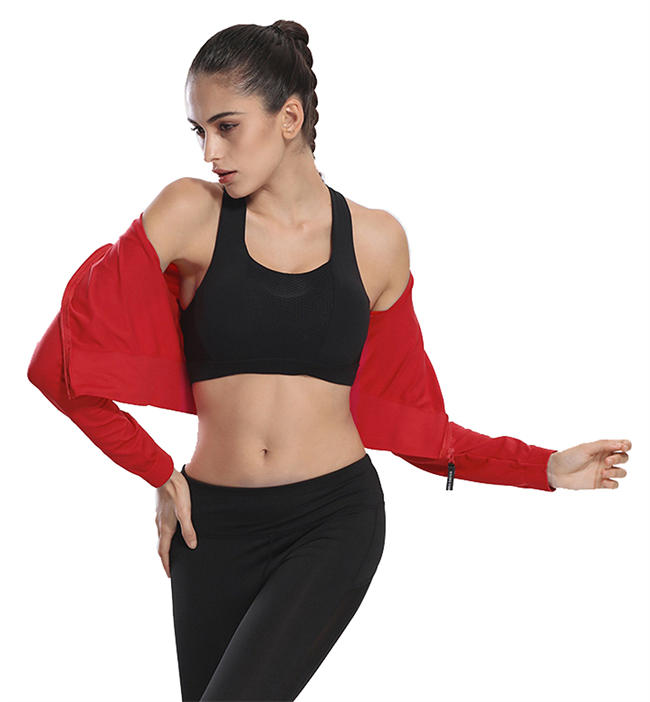 Women Sexy Fitness Active Sports Workout Zip Up Long Sleeve Sweetshirt Athletic Yoga Crop Top Jacket