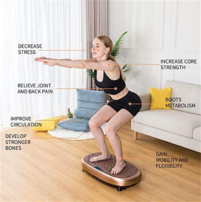 FitMax 3D XL Vibration Plate Exercise Machine - Whole Body Workout Vibration Fitness Platform w/Loop Bands - Home Training Equipment for Recovery, Wellness, Weight Loss (Jumbo Size) (Brown)