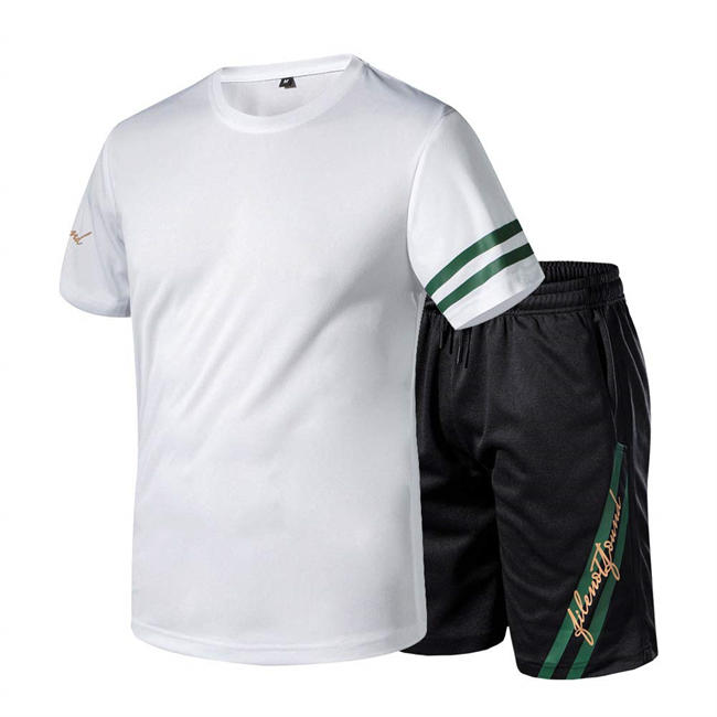 Men Casual 2 Piece Tracksuit Short Sleeve Top and Shorts Running Jogging Athletic Sports Set