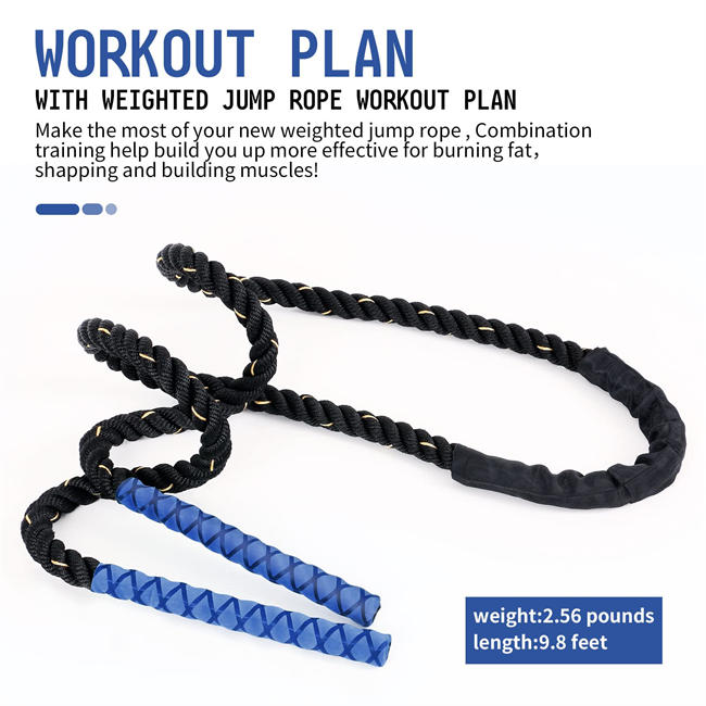 Weighted Jump Rope for Fitness,2.8LB-9.5FT Adult for Fitness Men and Women Heavy jump Ropes,Skipping Rope For Gym Training, Heavy Battle Ropes for Exercise,Home Workout、Total Body Workouts、Improve Strength and Building Muscle