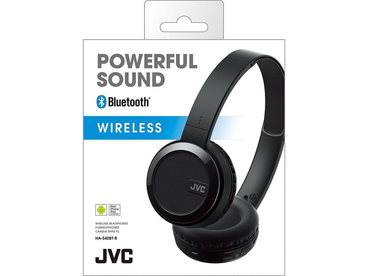 JVC HA-S40BT BLACK Foldable Wireless Bluetooth Bass Boost Headphones
